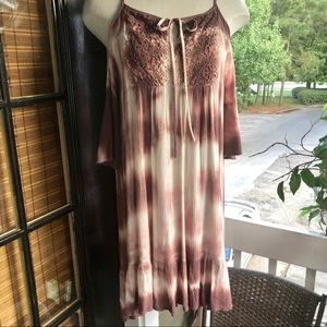 Cold Shoulder Tye-Dyed Dress Size Med. NWT!!